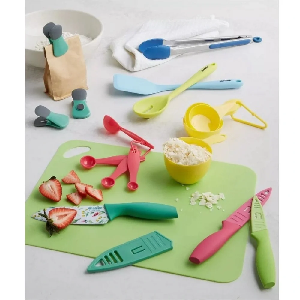 23-Piece Art + Cook Kitchen Gadget & Cutlery Knife Set Floral Multicolor